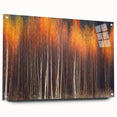 Acrylic glass wall art featuring a botanical trees design, displayed from the side with visible pins, showcasing vibrant colors and intricate details perfect for nature lovers.