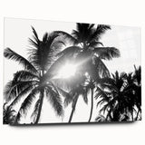 Vibrant botanical wall art design featuring an array of colorful flowers and trees, displayed in a sleek acrylic glass frame from the collection. Perfect for modern decor.
