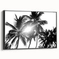 Framed wall art featuring a botanical tree design with vibrant colors on a black background. The canvas showcases intricate floral details, ideal for home decor.