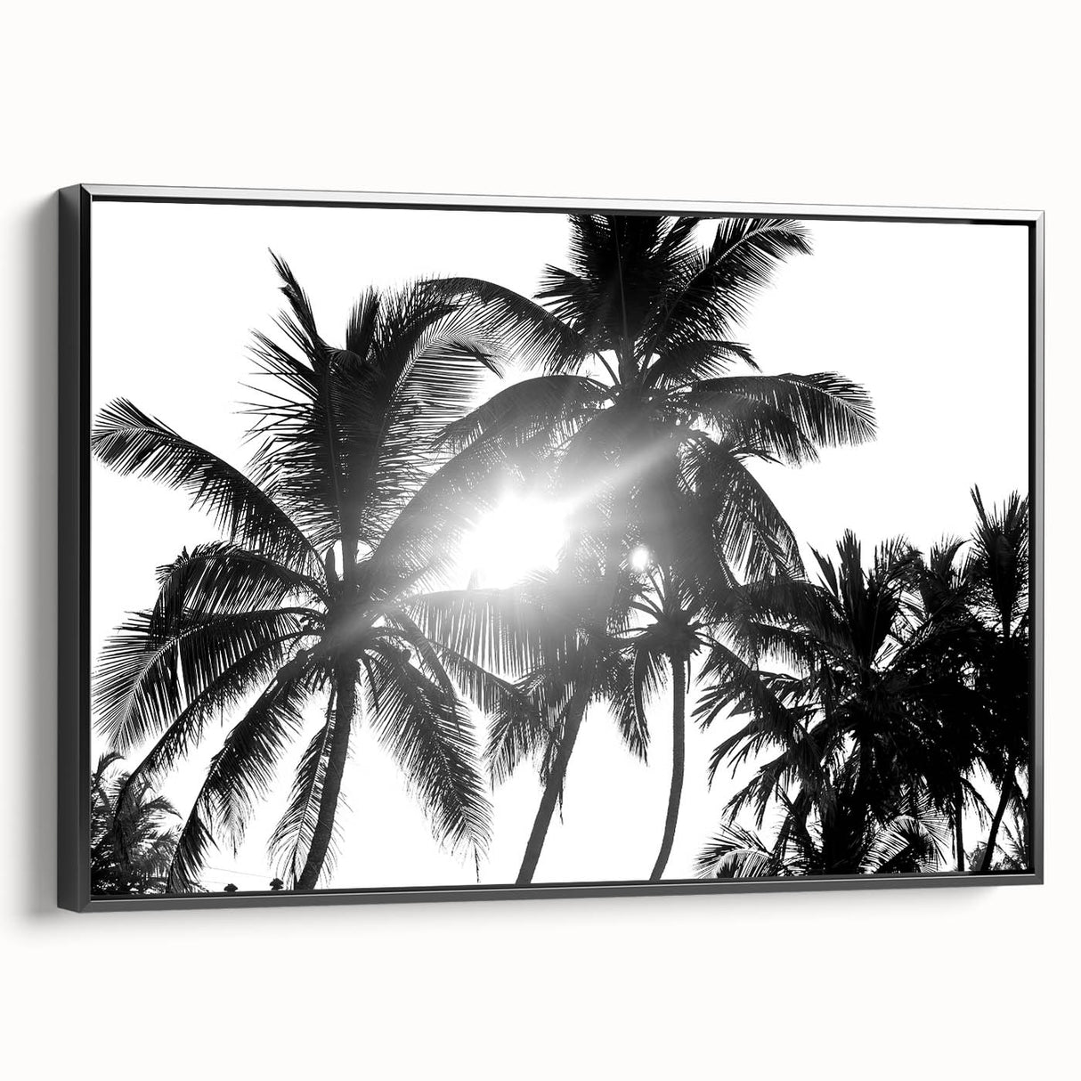 Framed wall art featuring a botanical tree design with vibrant colors on a black background. The canvas showcases intricate floral details, ideal for home decor.