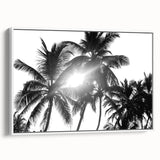 Framed botanical wall art featuring a collection of colorful flowers and trees, displayed in a white frame, ideal for enhancing modern home decor aesthetics.