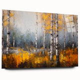 Acrylic glass wall art collection featuring a botanical design of vibrant flowers and trees, showcased from a side view, highlighting its modern aesthetic and intricate details. Ideal for enhancing contemporary home decor with nature-inspired elegance.