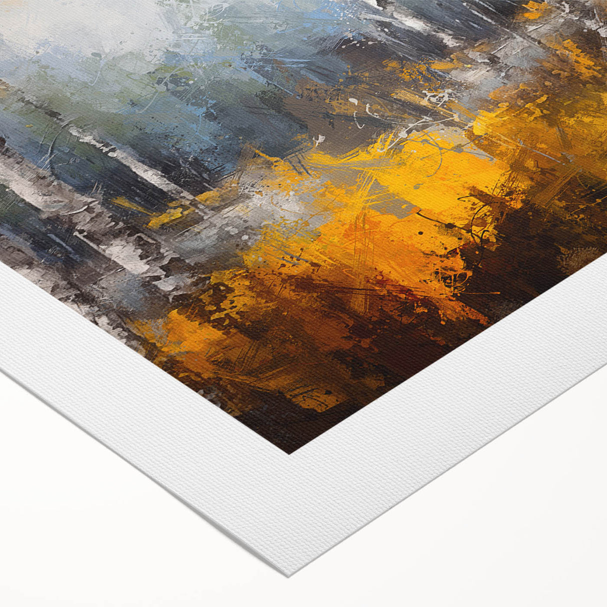Botanical wall art collection featuring vibrant, colorful flowers and trees on rolled canvas, ideal for home decor, displayed in a protective cardboard tube.