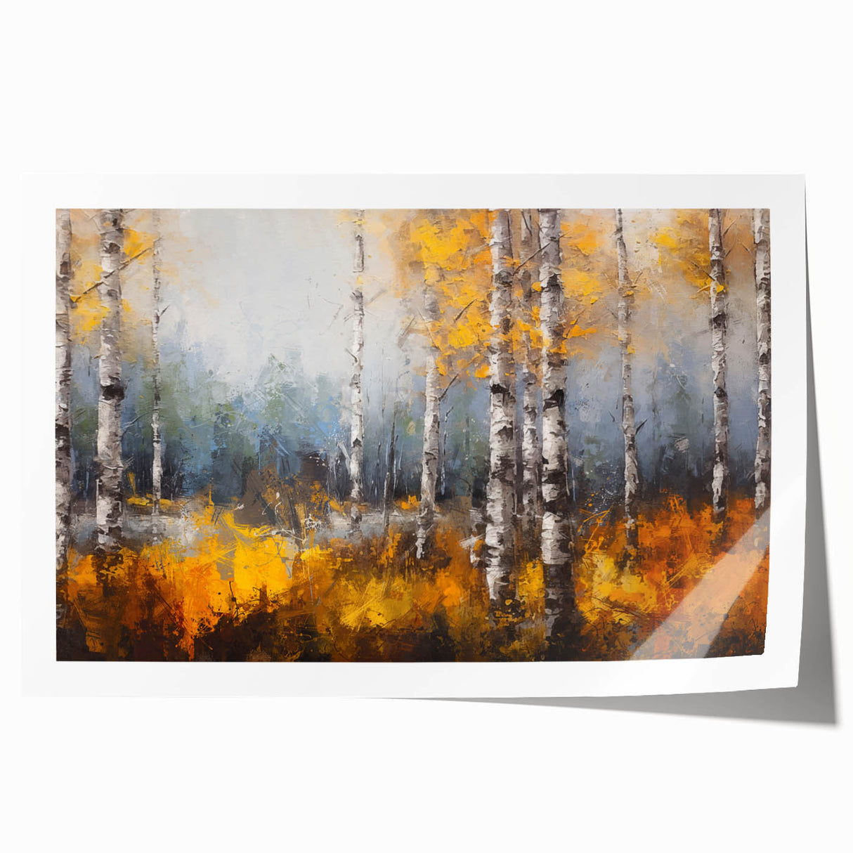 Botanical wall art print showcasing a vibrant arrangement of colorful flowers and trees, rolled and ready for framing, perfect for adding a natural touch to home decor.