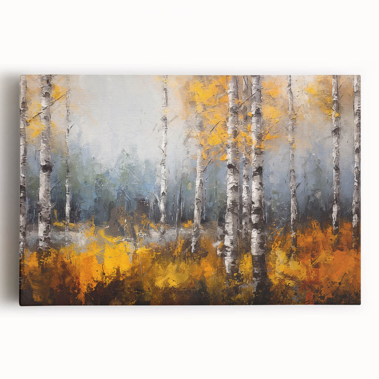 Stretched canvas wall art showcasing a vibrant botanical tree design with colorful floral elements, perfect for enhancing home decor and adding a natural touch.