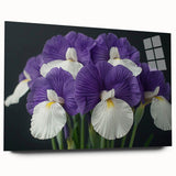 Tropical botanical wall art design featuring vibrant flowers in an acrylic glass frame, showcasing a side view without pins, perfect for home decor.