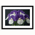 Botanical tropical flower wall art print framed in black with a white mat, showcasing vibrant colors and intricate floral details, perfect for home decor.