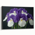 Framed canvas wall art showcasing a vibrant tropical flower design with botanical elements, presented in a sleek black frame, ideal for enhancing modern decor.