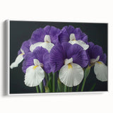 Framed canvas wall art showcasing a vibrant tropical flower design with lush green leaves, set against a white background, perfect for home decor.