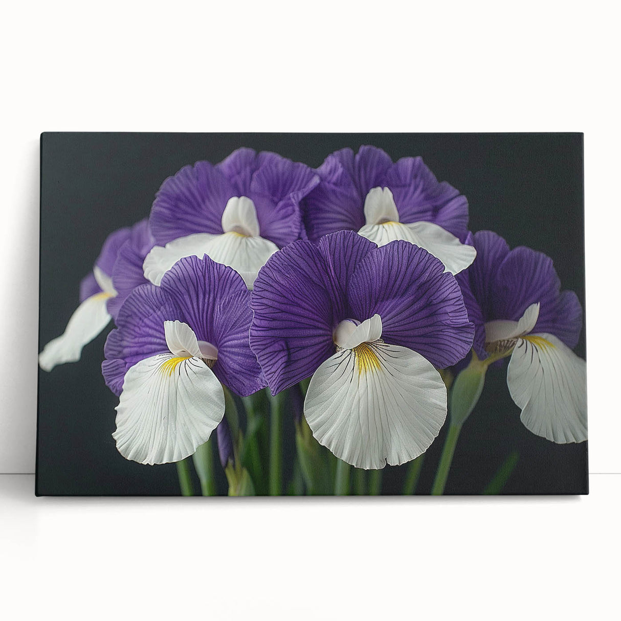 Tropical floral wall art canvas showcasing vibrant, colorful botanical designs with lush green leaves, perfect for brightening home decor or office spaces.