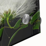 Vibrant close-up of a tropical botanical wall art piece featuring an array of colorful flowers, designed with acrylic glass, perfect for enhancing modern decor.