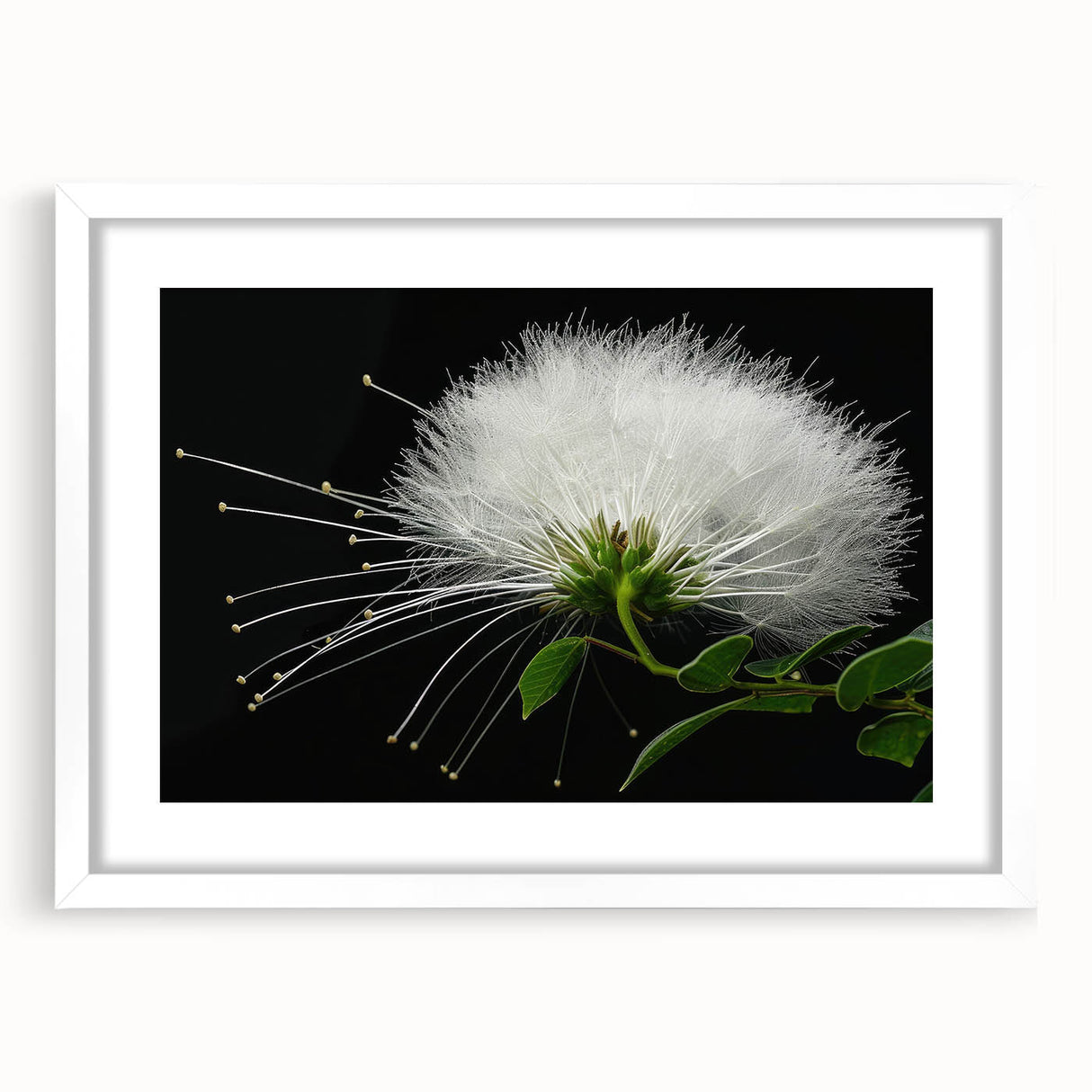 Tropical botanical wall art featuring vibrant flowers in a white frame with matting, perfect for adding a fresh, modern touch to home decor.