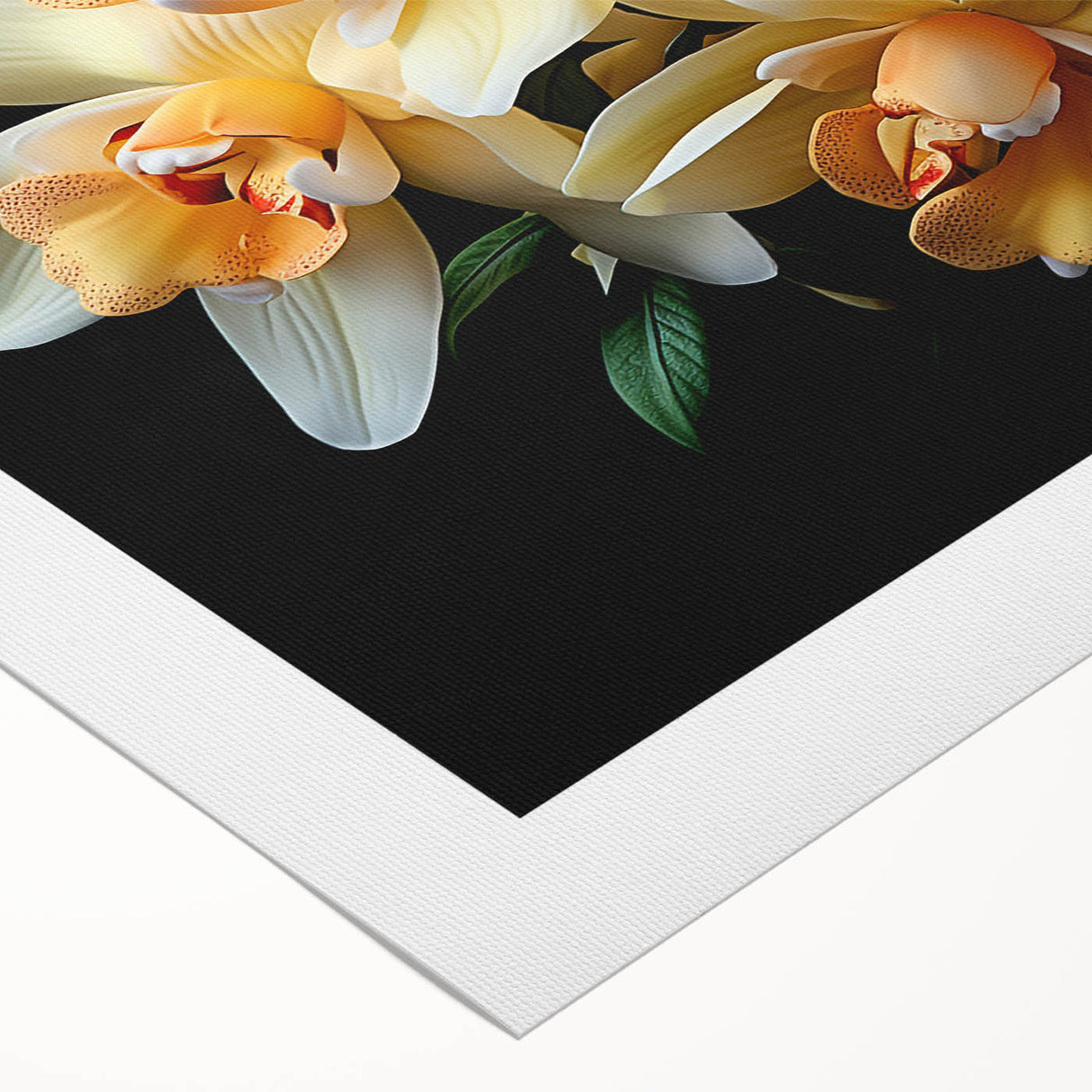 Tropical floral wall art design printed on rolled canvas, showcasing vibrant colors and intricate botanical details, perfect for home decor. Ideal for nature enthusiasts.