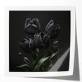 Vibrant botanical wall art print showcasing a detailed tulip design in shades of pink and green, rolled and ready for framing or display. Perfect for floral decor enthusiasts.