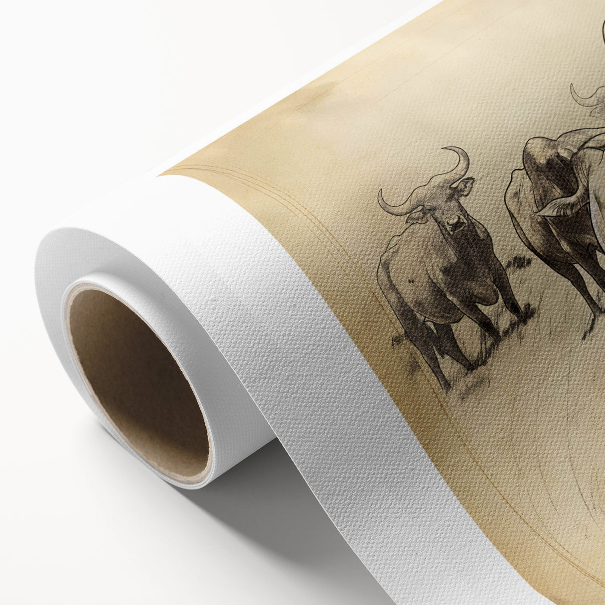 Cow Herd Illustration Art Print – Nature-Inspired Farm Animal Decor