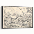 Wildlife Animals Illustration Art Print – Nature-Inspired Wall Decor