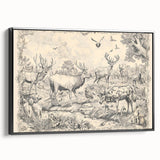 Wildlife Animals Illustration Art Print – Nature-Inspired Wall Decor