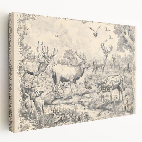 Wildlife Animals Illustration Art Print – Nature-Inspired Wall Decor