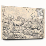 Wildlife Animals Illustration Art Print – Nature-Inspired Wall Decor