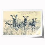 Sheep Illustration Art Print – Detailed Nature-Inspired Wall Decor