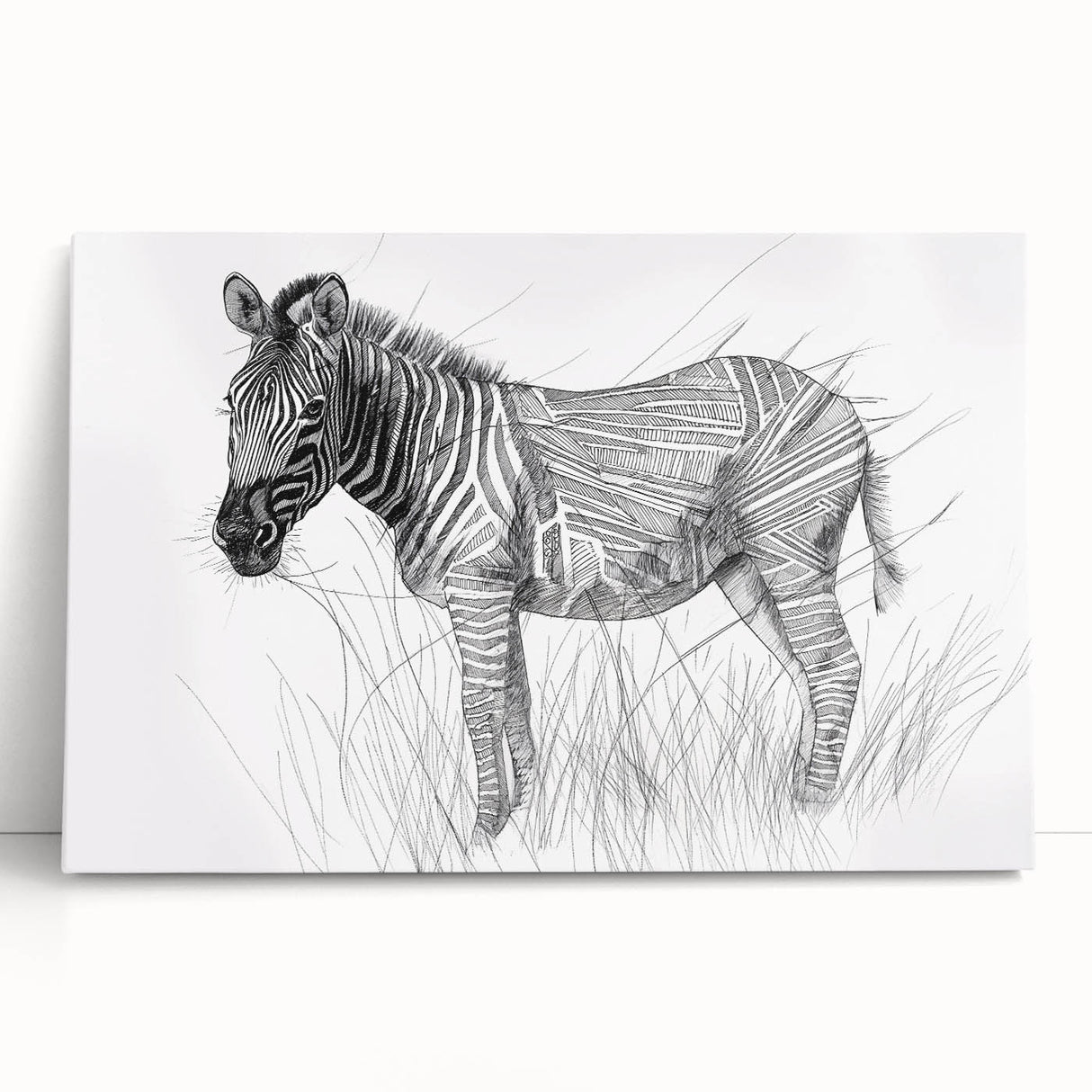 Zebra Illustration Art Print – Detailed Nature-Inspired Animal Decor