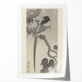 Vintage Animal Art - Perched Bird on Branch - Retro Animal Prints