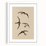 Vintage Animal Art - Birds in Flight Silhouettes - Retro Animal Prints