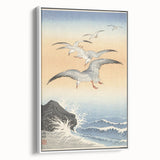 Vintage Animal Art - Seagulls Over the Ocean - Retro Animal Prints