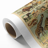 Vintage Animal Art: Retro Wildlife Mammals Illustration Print