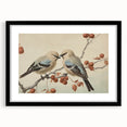Vintage Animal Art: Birds on Branch Illustration Print