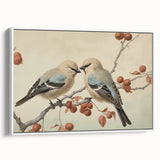 Vintage Animal Art: Birds on Branch Illustration Print