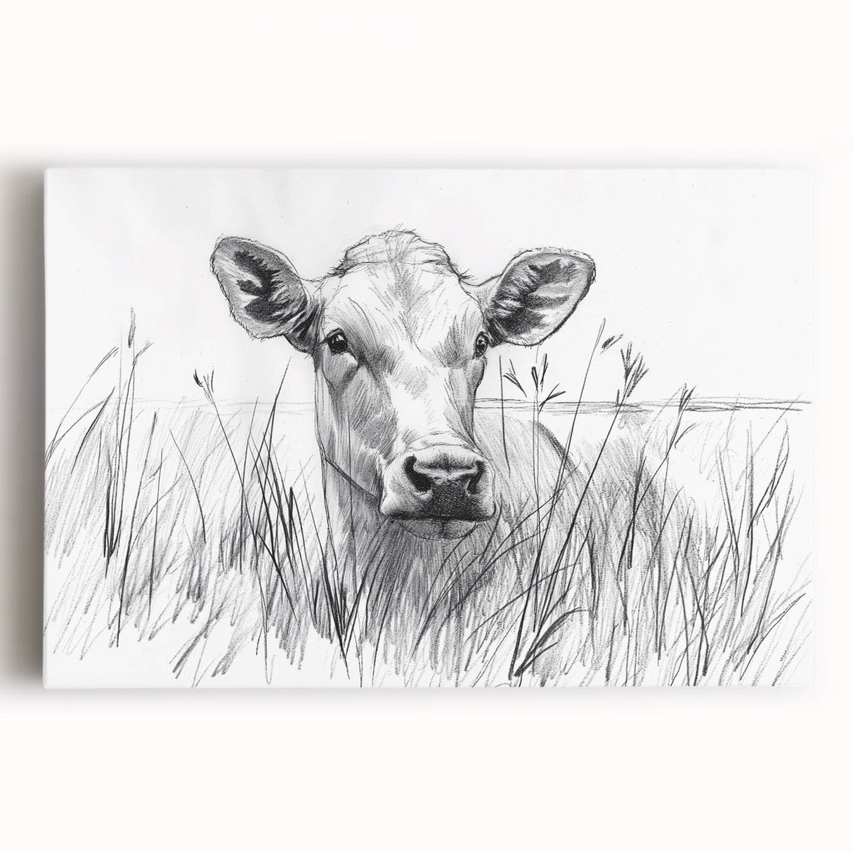 Cow Illustration Art Print – Nature-Inspired Farm Animal Wall Decor