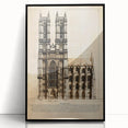Large abstract wall art featuring mid-century modernist design in black and white tones, displayed in a black acrylic frame.