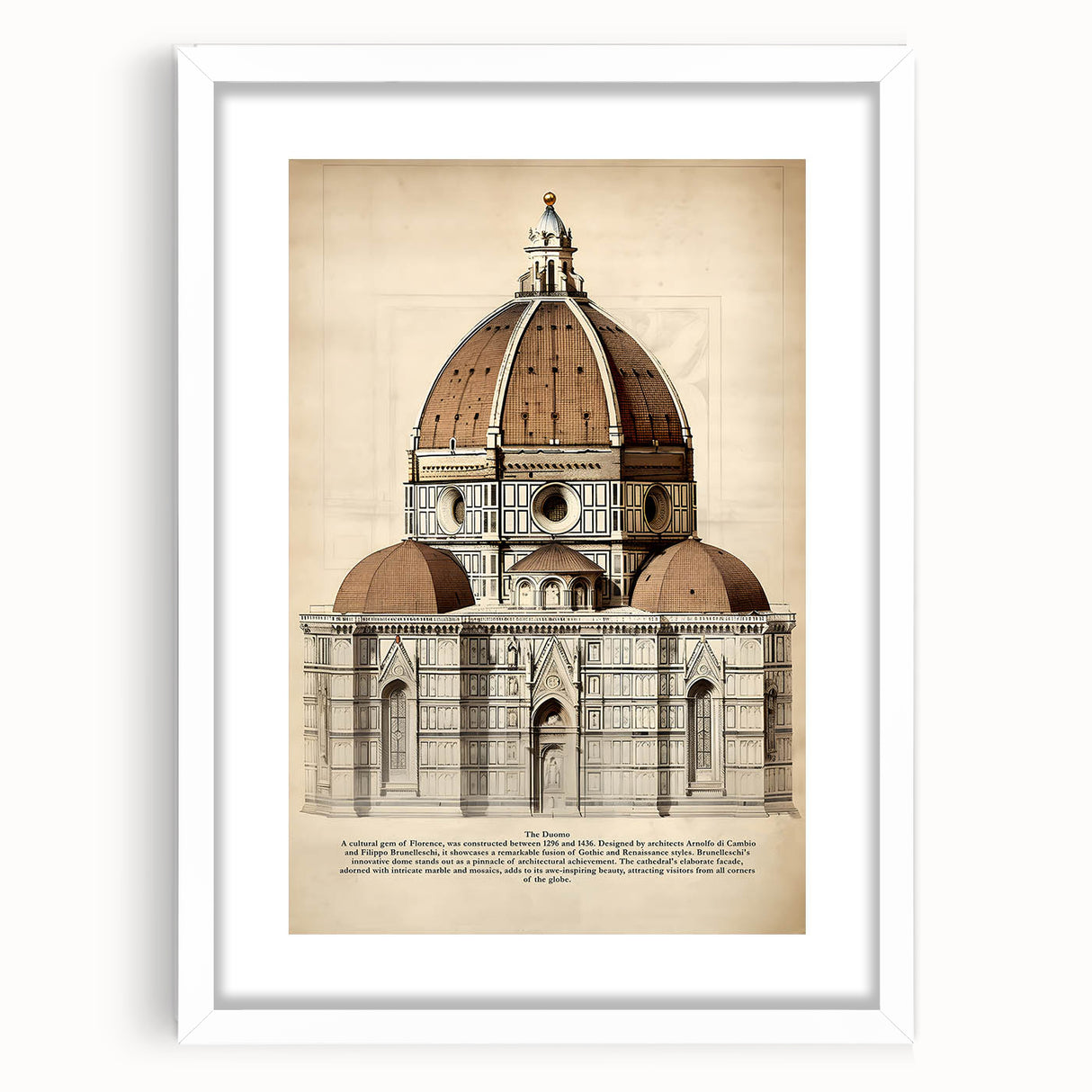 Vintage Architectural Wall Art – Duomo Florence Print