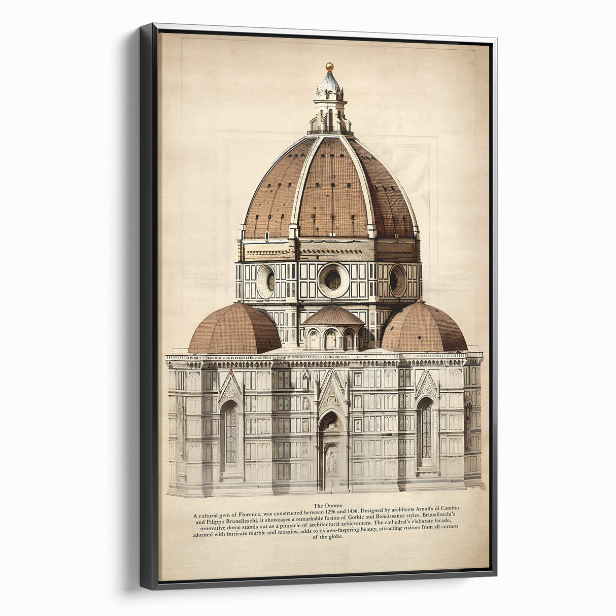 Vintage Architectural Wall Art – Duomo Florence Print