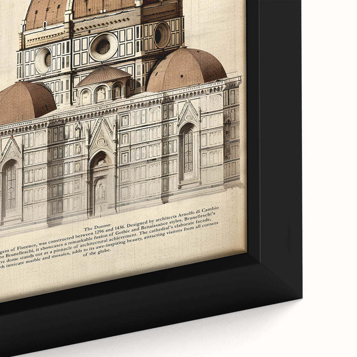 Vintage Architectural Wall Art – Duomo Florence Print