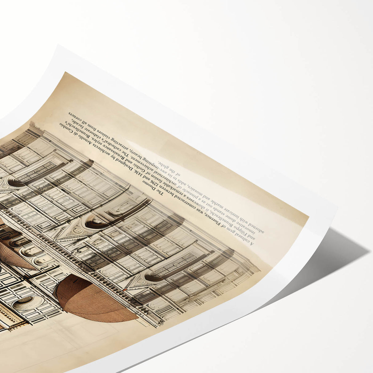 Vintage Architectural Wall Art – Duomo Florence Print