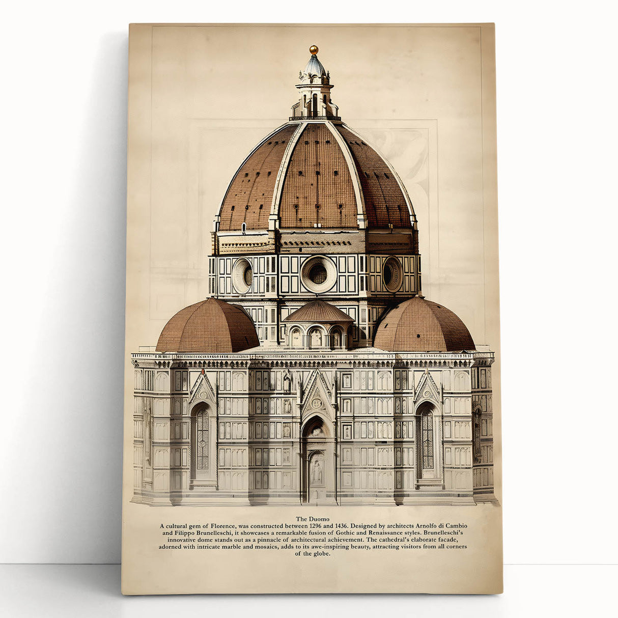 Vintage Architectural Wall Art – Duomo Florence Print