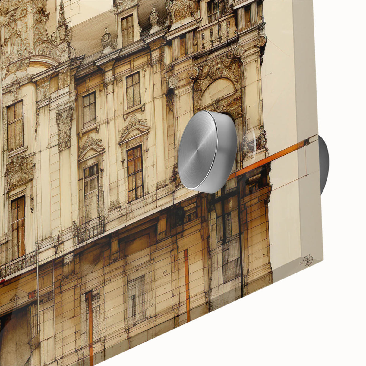 Vintage Architectural Art – Historic Building Illustration Print