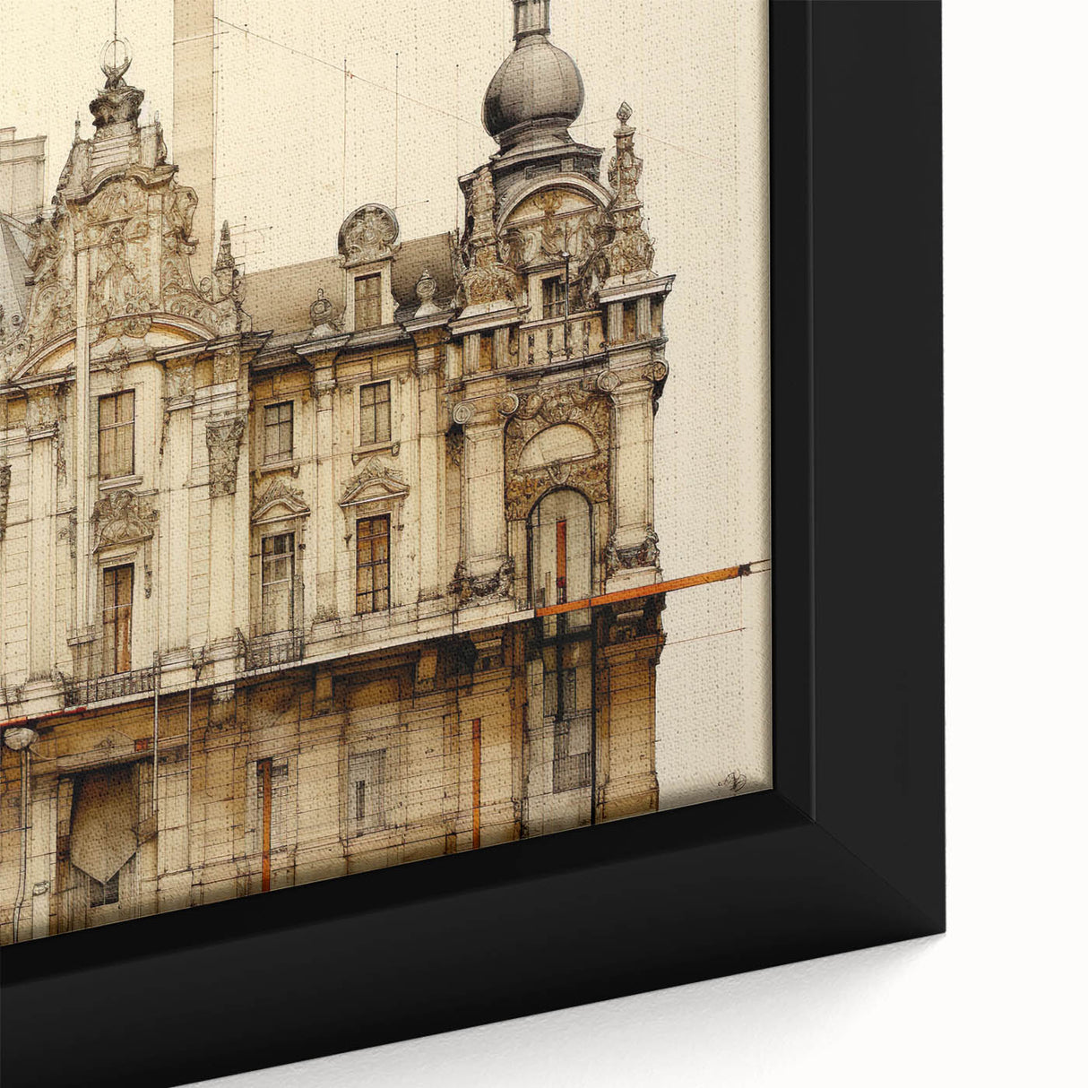 Vintage Architectural Art – Historic Building Illustration Print