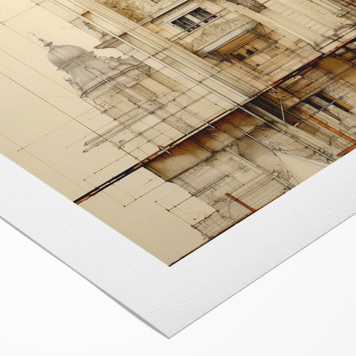 Vintage Architectural Art – Historic Building Illustration Print