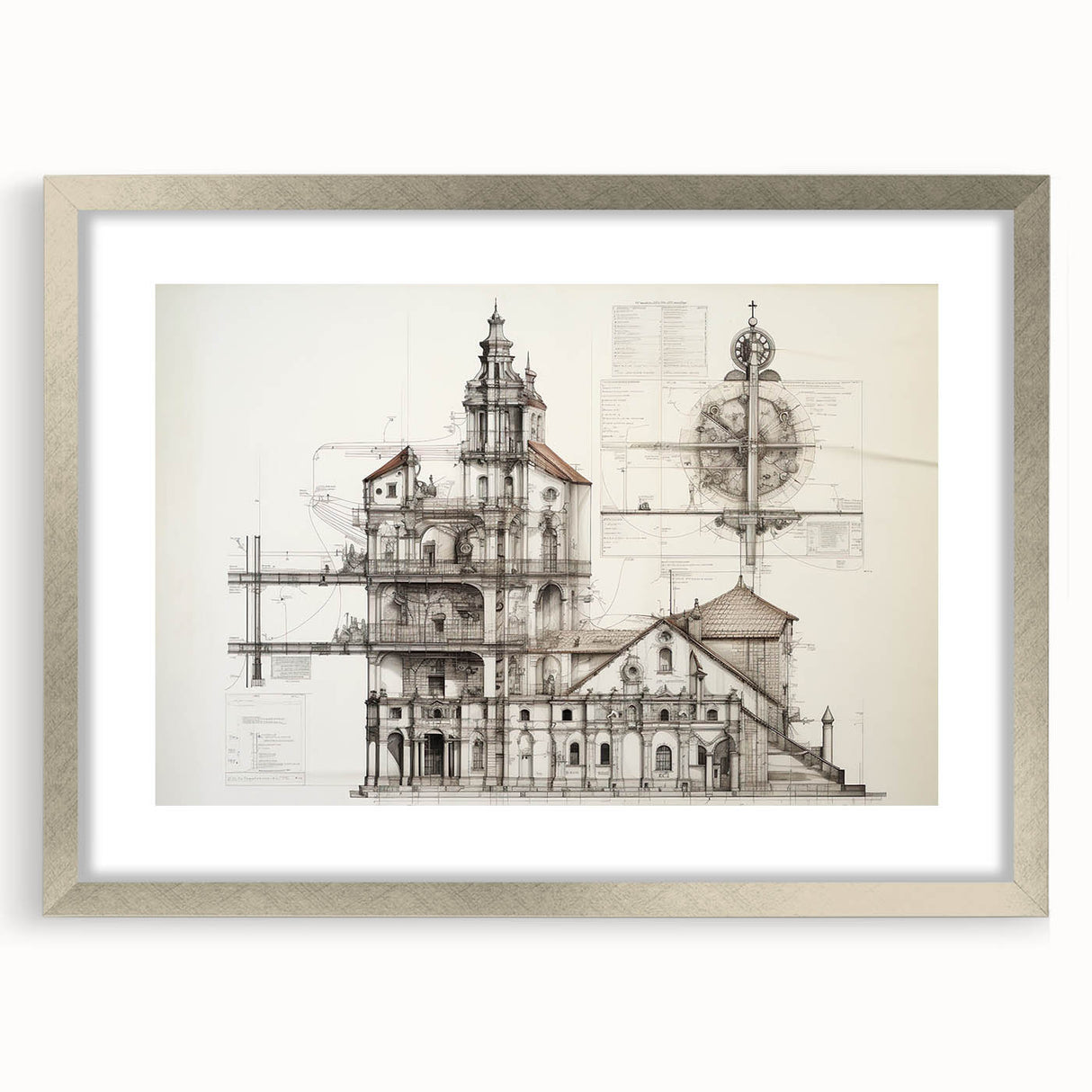 Vintage Church Architecture – Historic Building Illustration Print