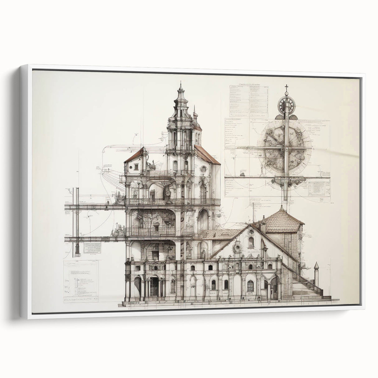 Vintage Church Architecture – Historic Building Illustration Print