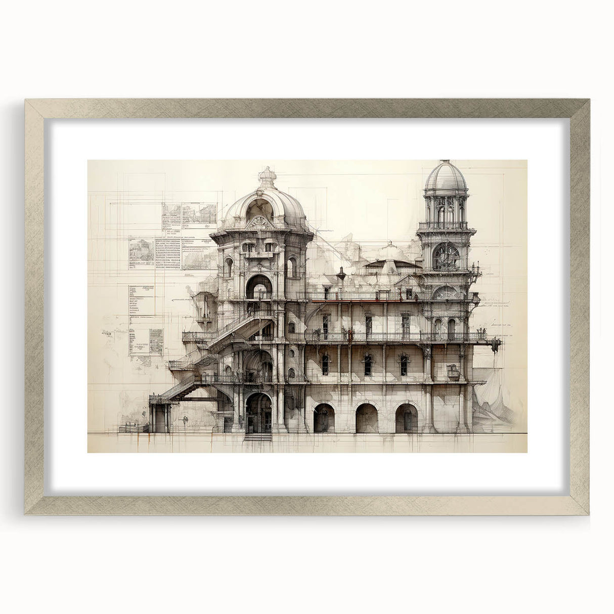 Textured abstract art print in muted gray and silver tones on a framed canvas, ideal for modern bedroom decor.