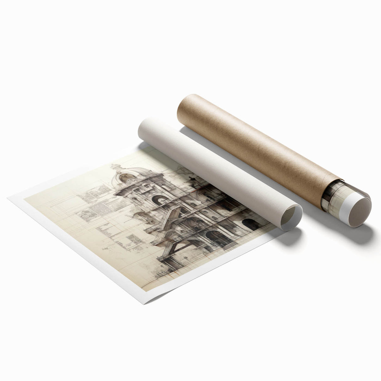 Extra large rolled print featuring a minimalist floral design in muted tones, ideal for classy bathroom wall art.