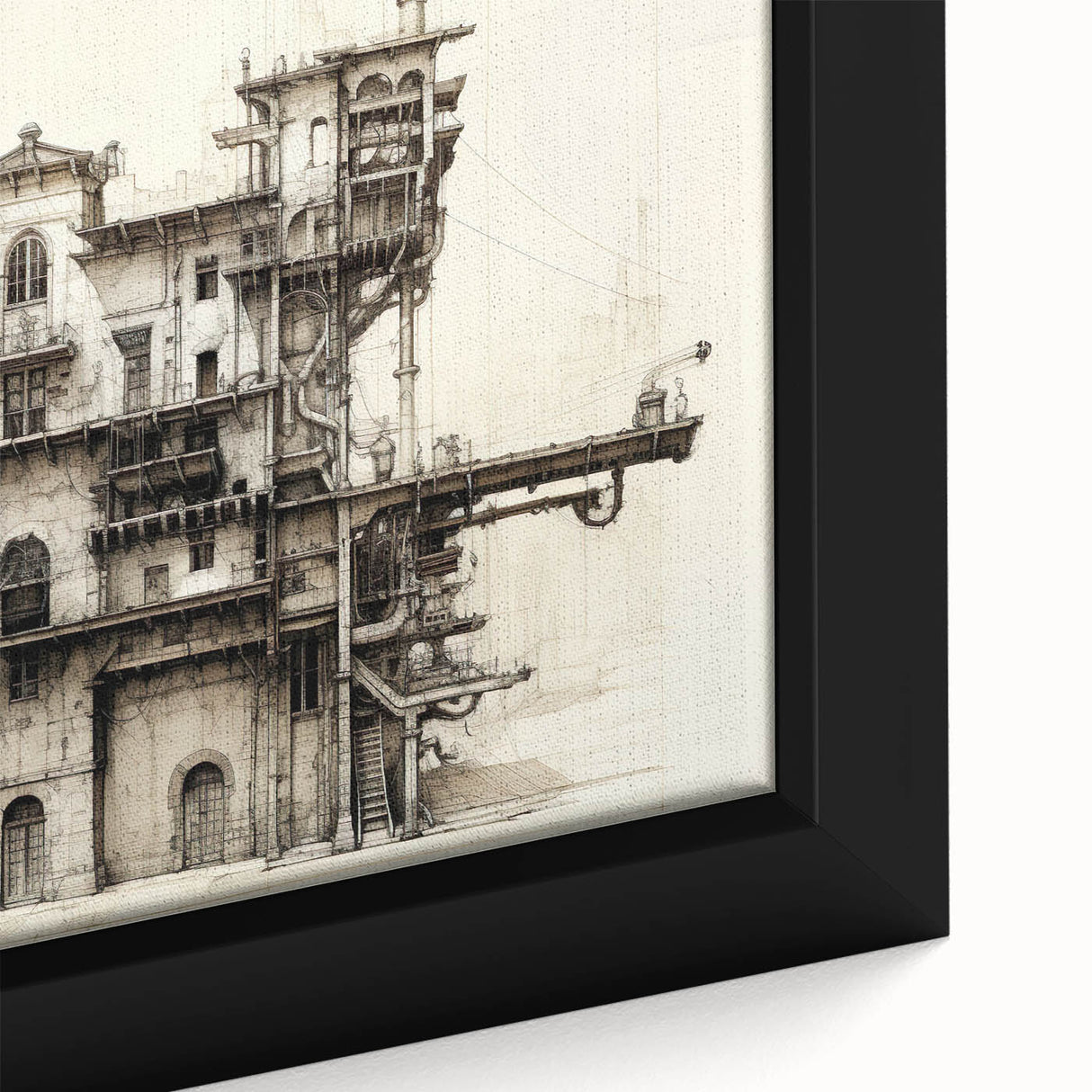 Vintage Architecture Print - Historic Building Illustration Wall Art