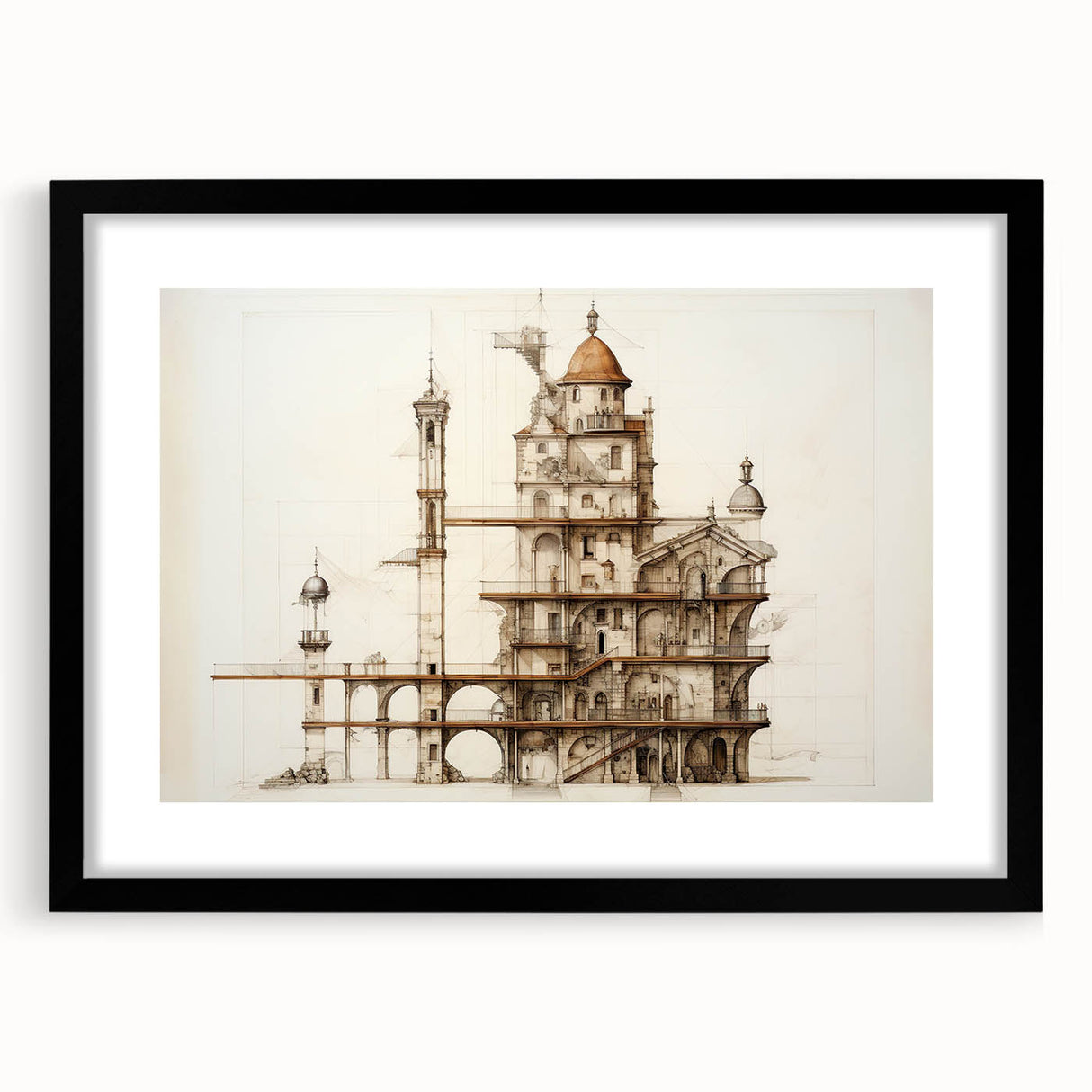 Architectural Wall Art - Vintage Architecture Prints - Historic Building Art