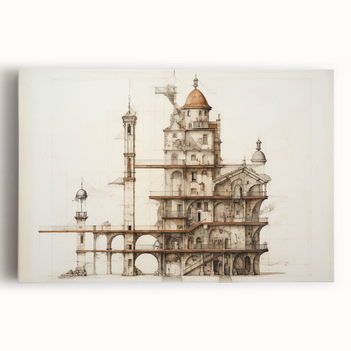 Architectural Wall Art - Vintage Architecture Prints - Historic Building Art