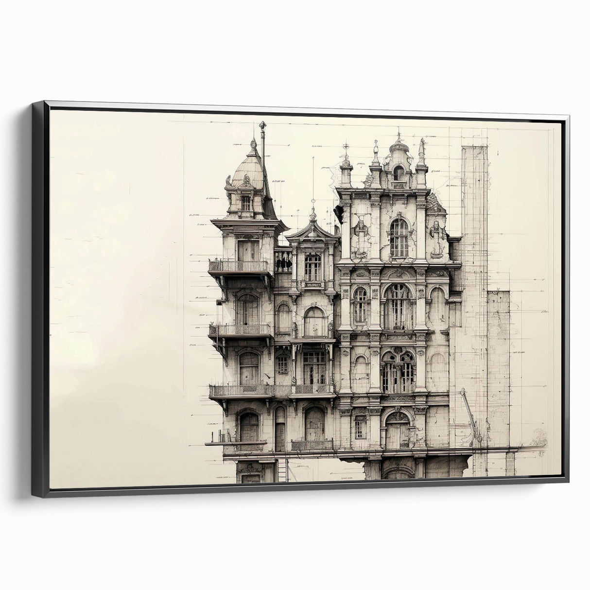 Architectural Wall Art - Historic Mansion Illustration