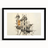 Architectural Wall Art - Vintage Mansion Illustration